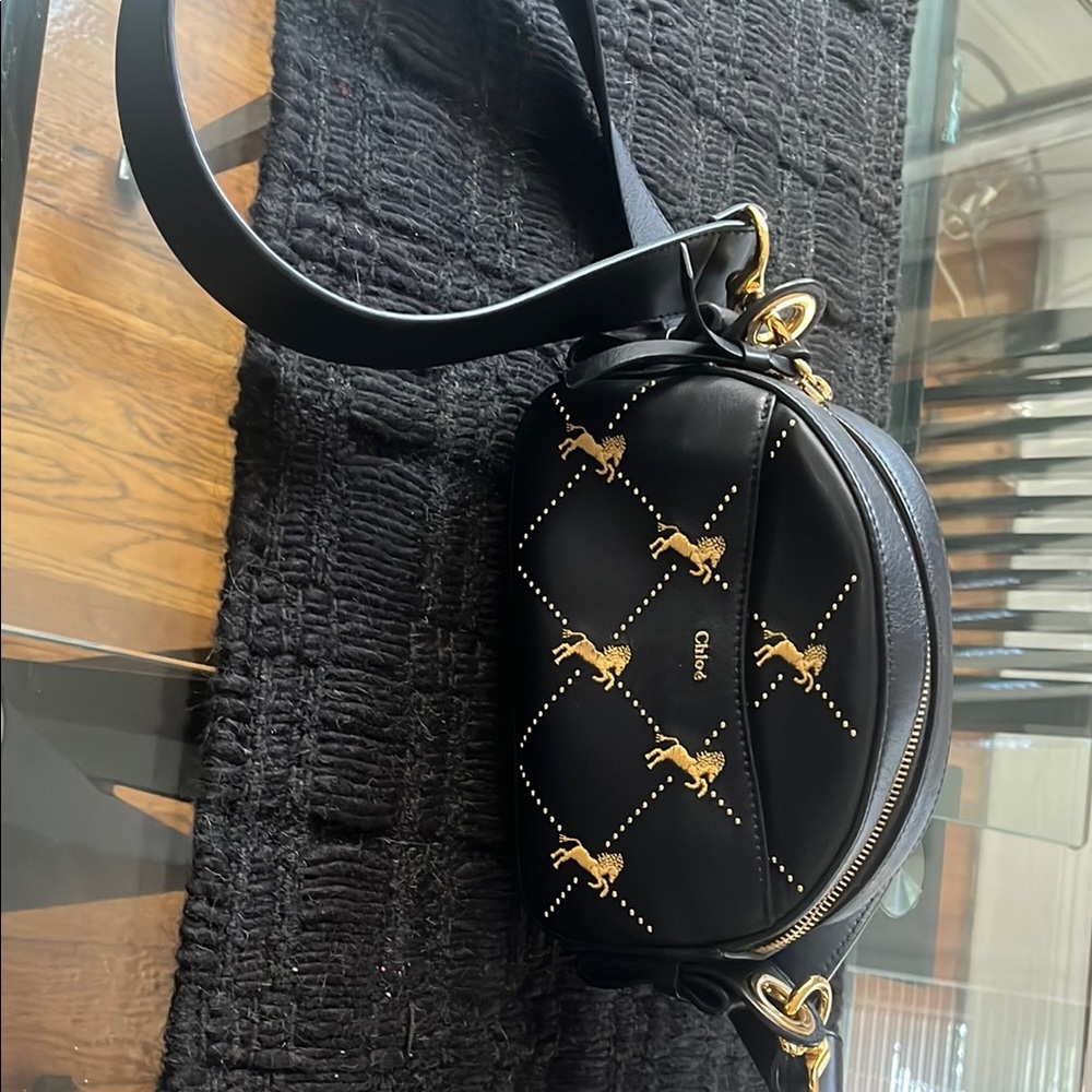 Navy blue and Gold Women's Bag